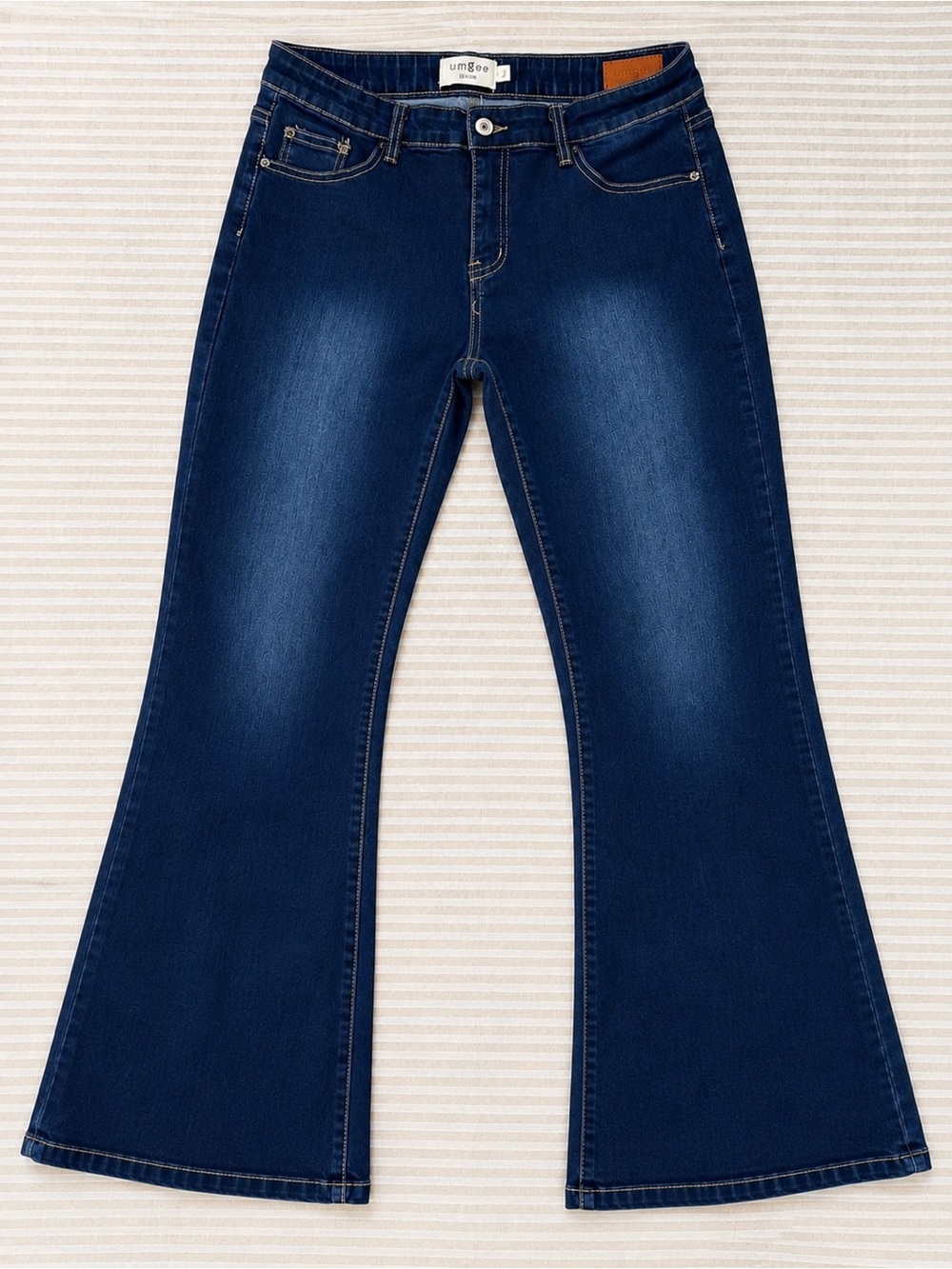 Umgee Dark Blue High-Rise Flare Denim Jeans
